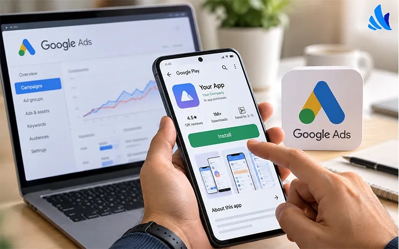تبلیغات نصب اپلیکیشن گوگل