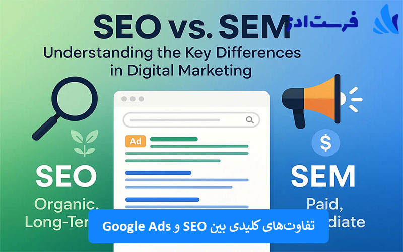 تفاوت‌های کلیدی بین SEO و Google Ads